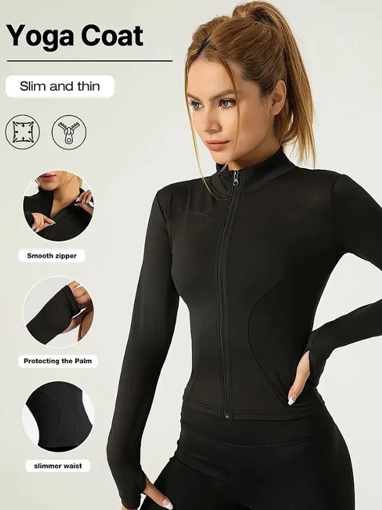 SLIM-FIT-ZIP JACKET — WOMEN’S TRAINING & RUNNING COAT