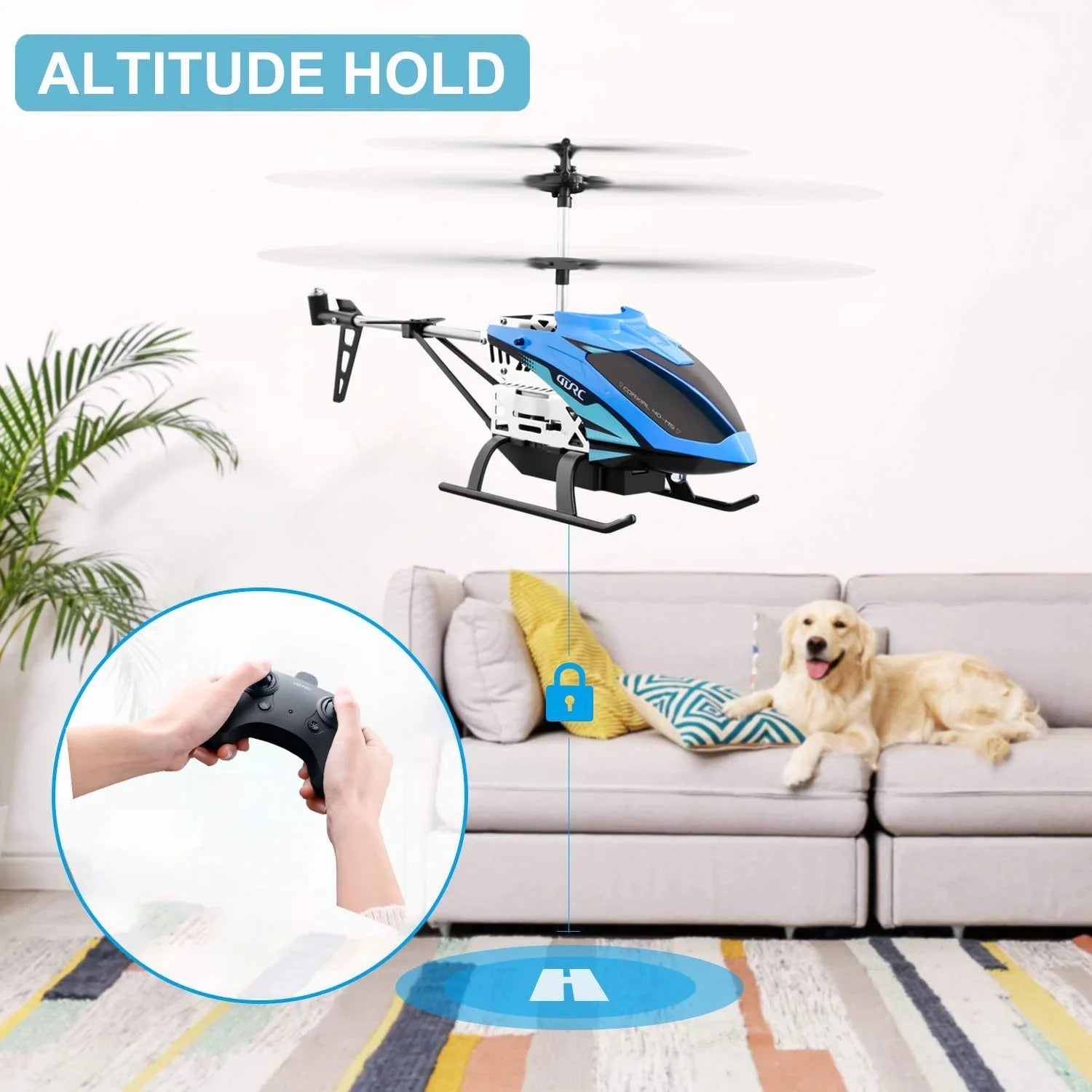 Helicopter with Gyro Stabilization & Altitude Hold - 3.5 Channel Indoor Drone