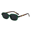 LEOPARD RIVET SHADES RETRO RECTANGLE SUNGLASSES