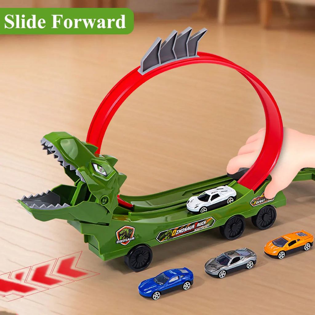Dinosaur & Shark Track Car Set - DIY Educational Railway Toy for Kids