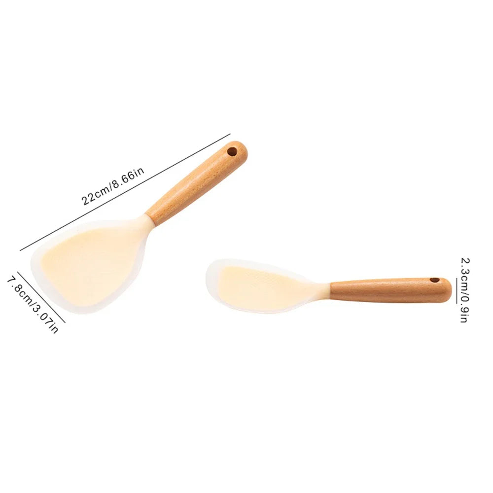 SILICONE WOODEN SPOON