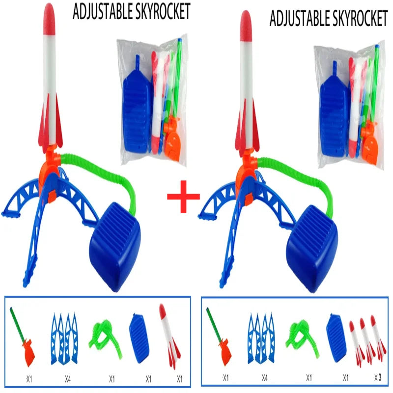 Stomp Rocket Launcher - Outdoor Air-Powered Foot Pump Toy for Kids