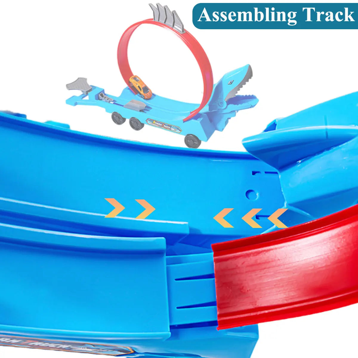 Dinosaur & Shark Track Car Set - DIY Educational Railway Toy for Kids