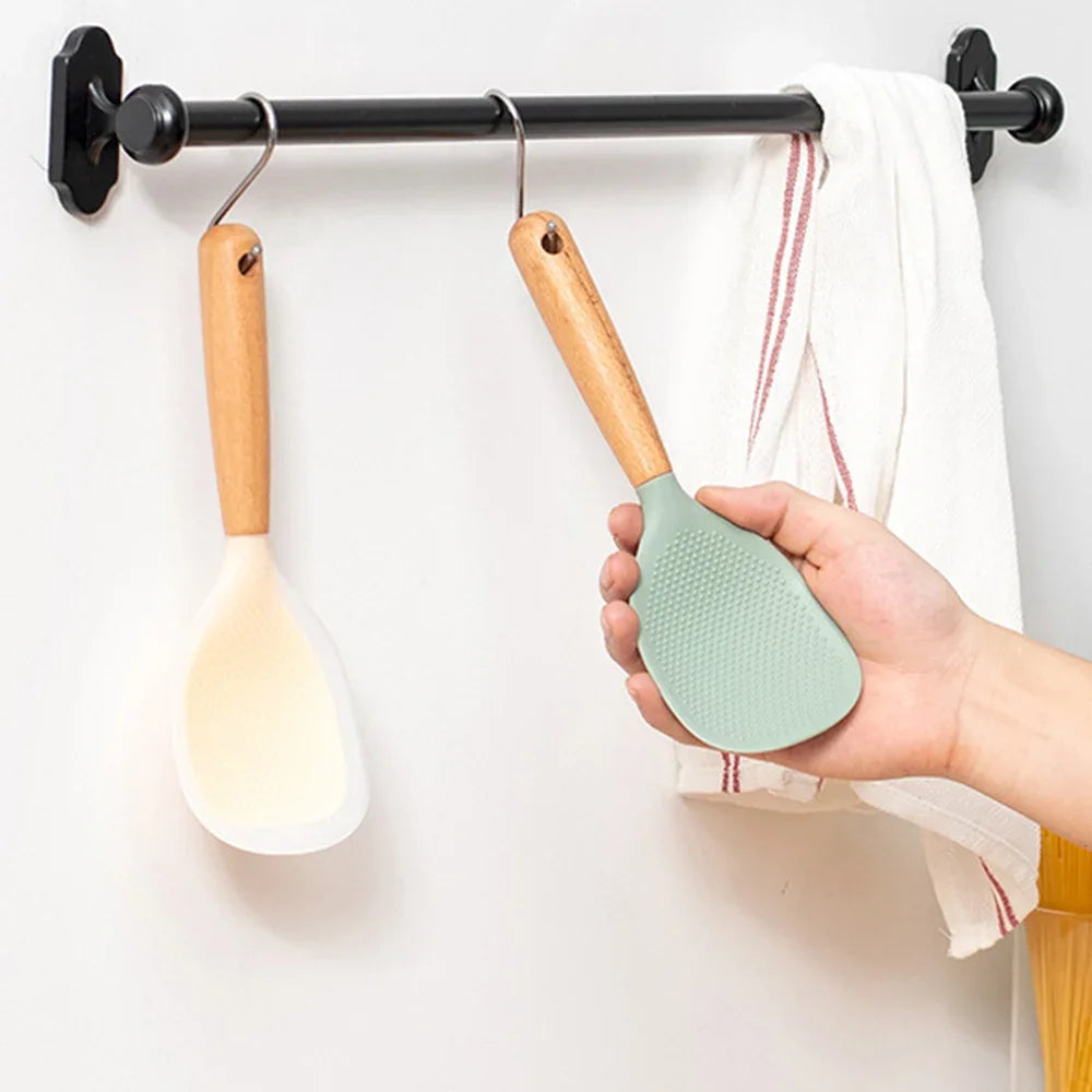 SILICONE WOODEN SPOON