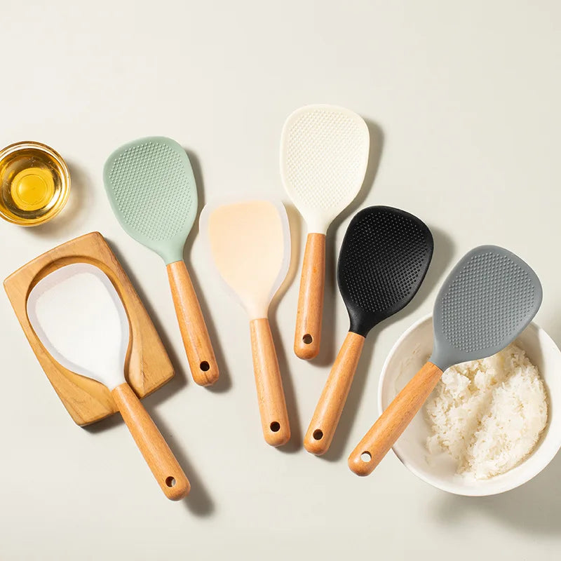 SILICONE WOODEN SPOON
