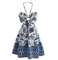 FLORAL HALTER NECK DRESS