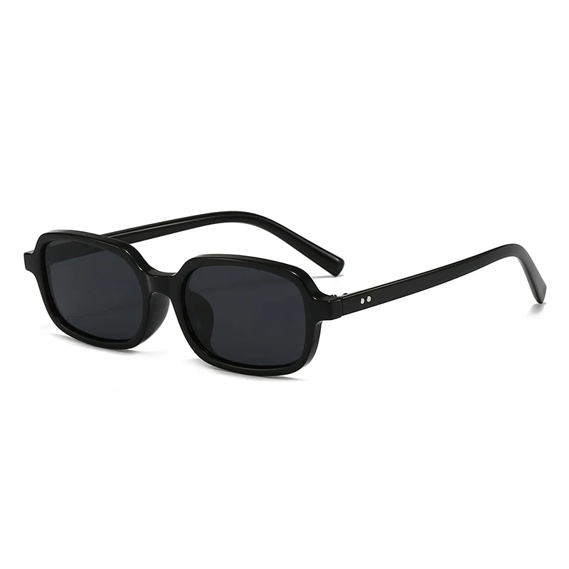 LEOPARD RIVET SHADES RETRO RECTANGLE SUNGLASSES
