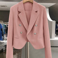 DOUBLE-BREASTED LOOSE BLAZER — WOMEN’S CASUAL OFFICE JACKET
