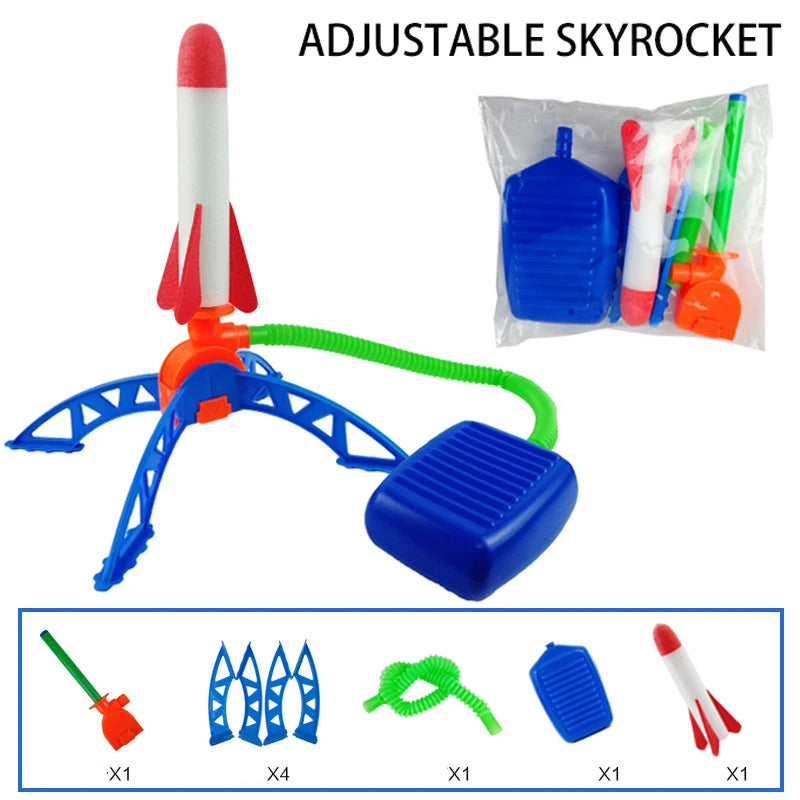 Stomp Rocket Launcher - Outdoor Air-Powered Foot Pump Toy for Kids