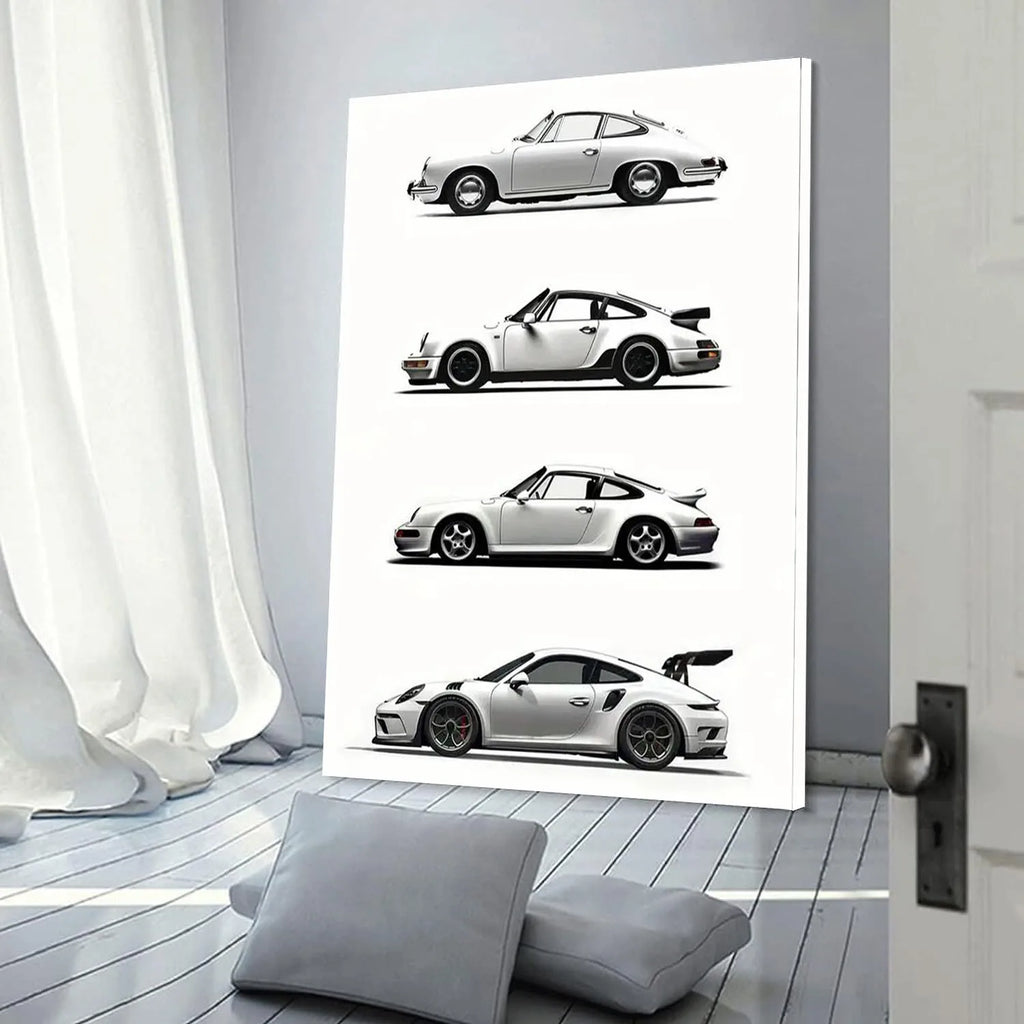 MONOCHROME CAR PORSHE POSTER